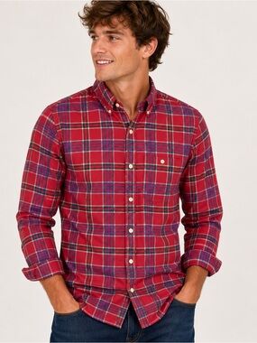 Vineyard Vines Slim Longshore Shirt Men’s M Red Plaid Button Down Cotton Stretch